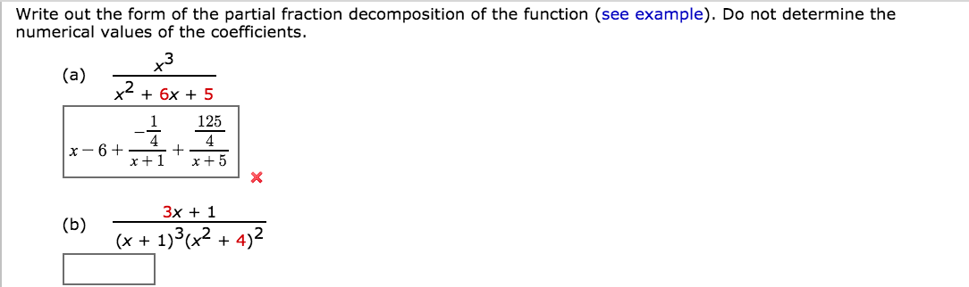 Solved Write Out The Form Of The Partial Fraction | Chegg.com