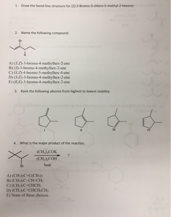 Solved: Draw The Bond-line Structure For (Z)-2-Bromo-3-chl... | Chegg.com
