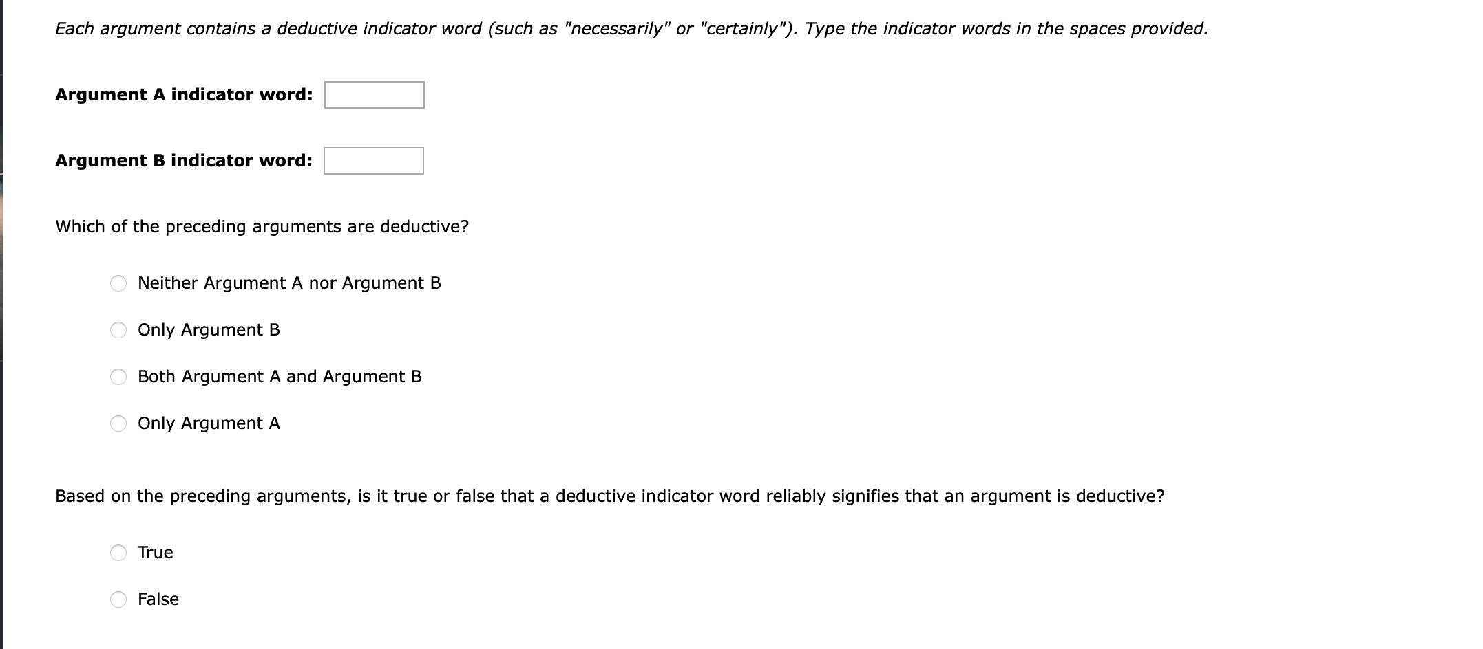 Solved 3. Difficulties with Deductive Indicators Deductive
