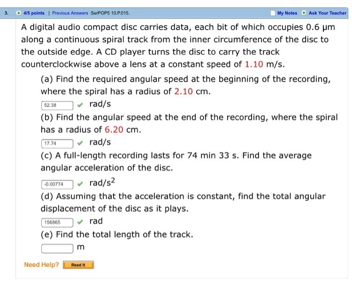 Solved A digital audio compact disc carries data, each bit | Chegg.com