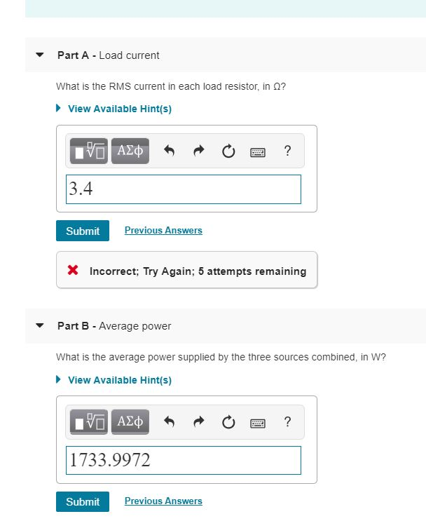 Solved Three-phase electrical circuits 3 of 10 Consiants | Chegg.com