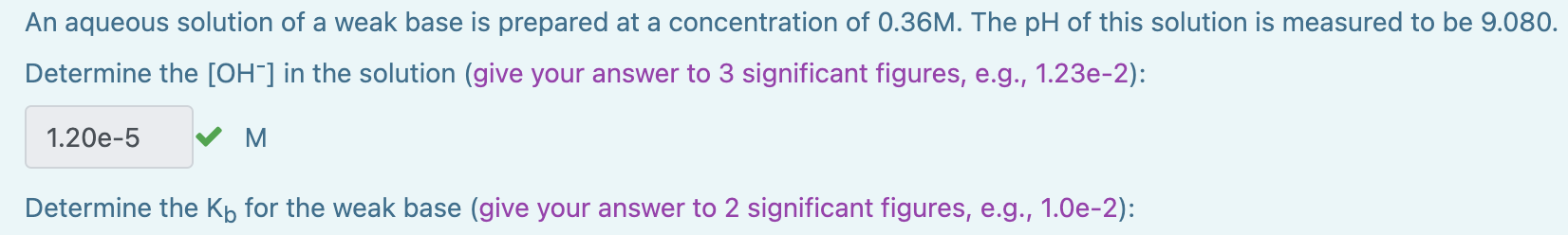 solved-an-aqueous-solution-of-a-weak-base-is-prepared-at-a-chegg