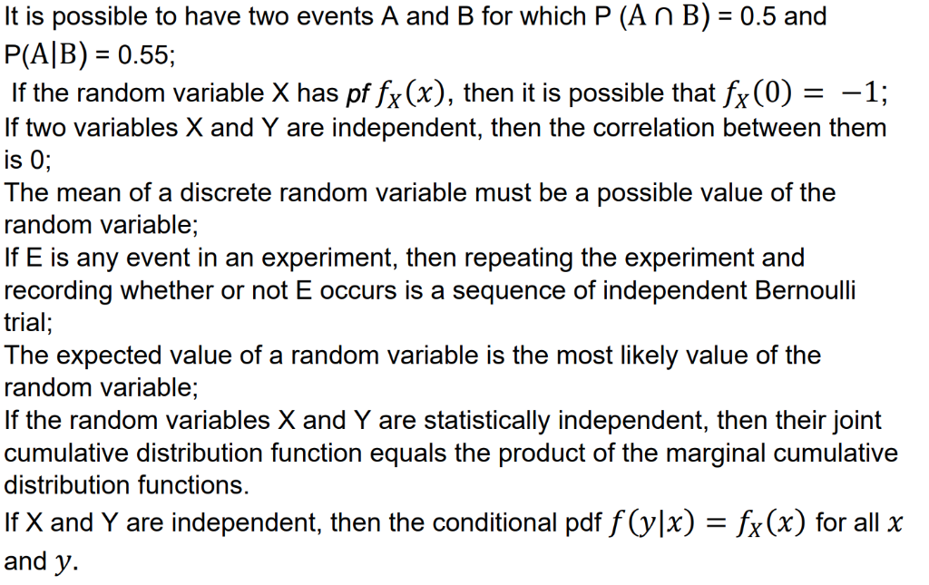 Solved State whether the following statements are true (T) | Chegg.com