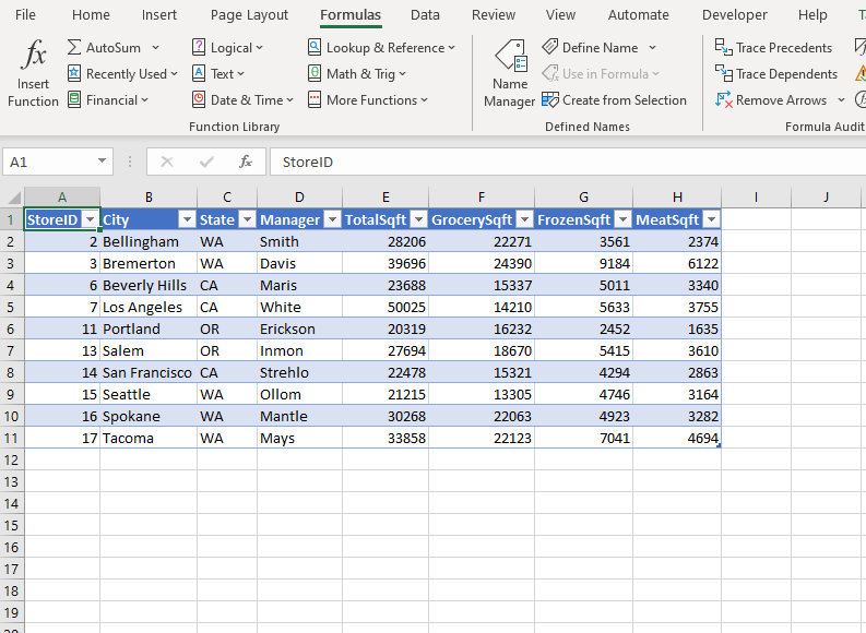 Use Vlookup With The Table On The Stores Worksheet To 