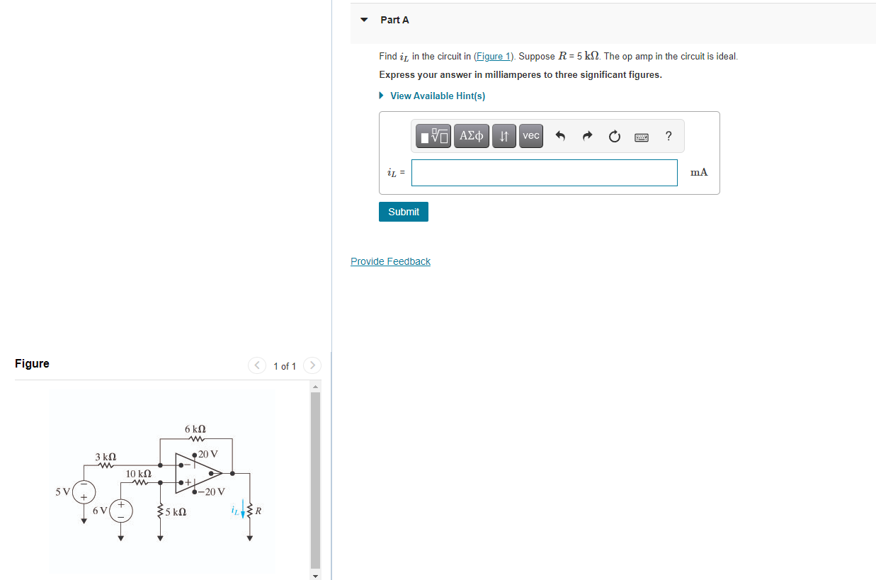 Solved Part A Find I In The Circuit In Figure 1 Suppose 5678