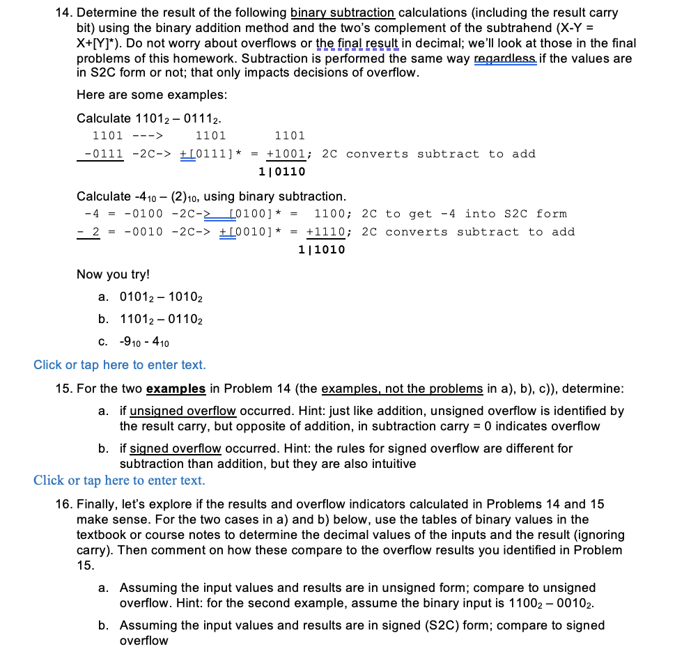 Solved Determine The Result Of The Following Binary | Chegg.com