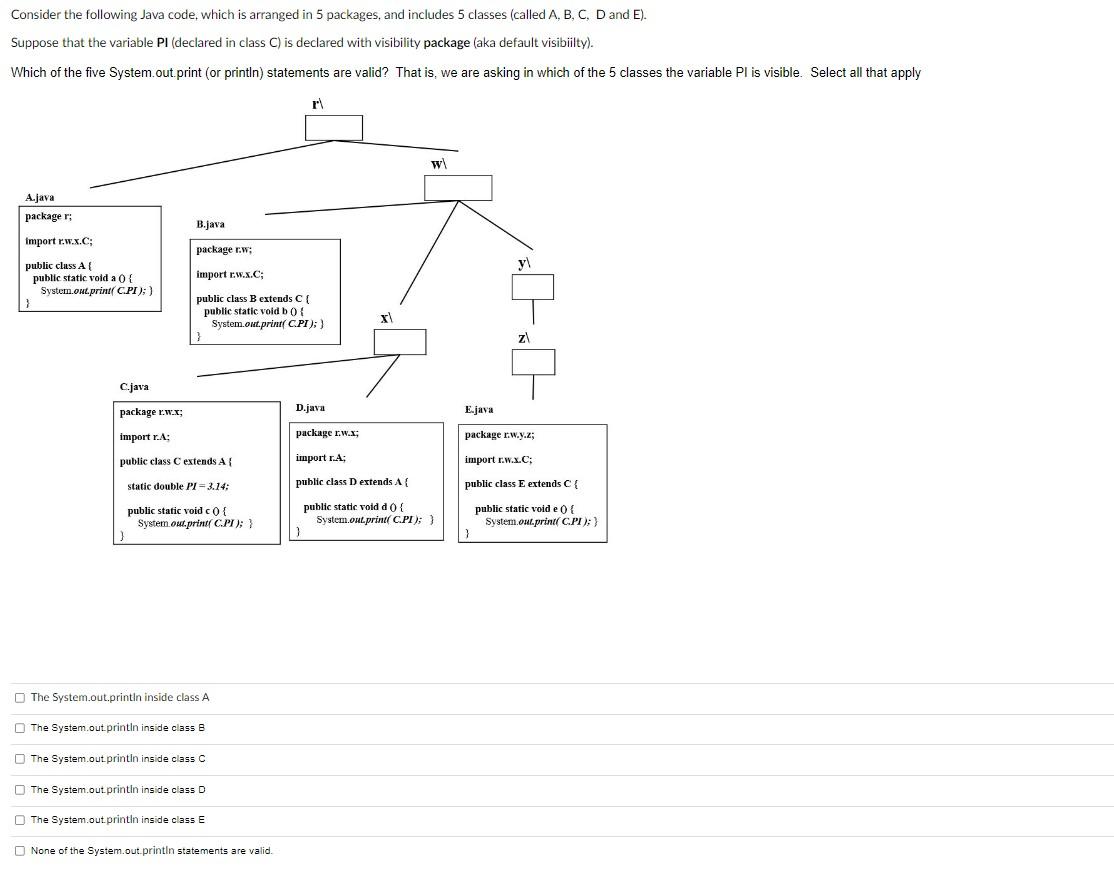Solved Consider the following Java code, which is arranged | Chegg.com