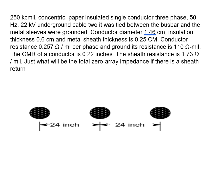 250 kcmil, concentric, paper insulated single | Chegg.com