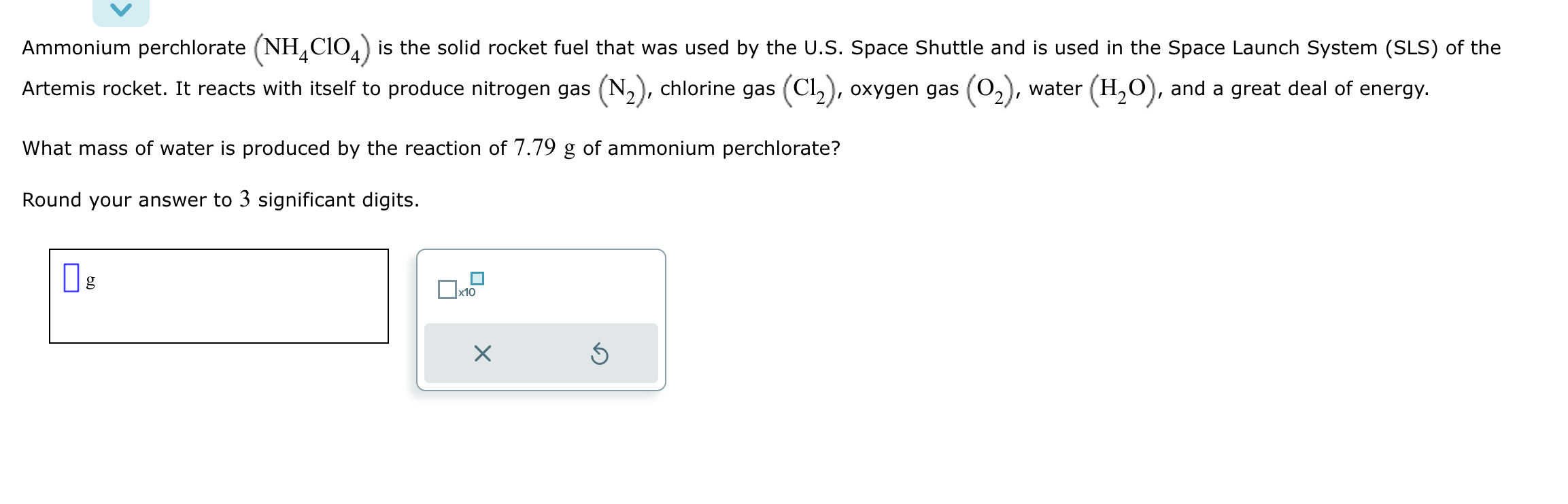 Solved Ammonium Perchlorate Nh4clo4 Is The Solid Rocket