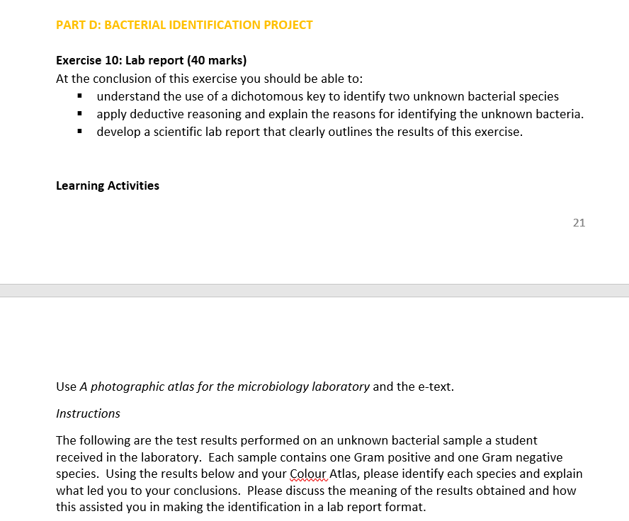 😍 Example of unknown bacteria lab report. unknown bacterium lab report ...