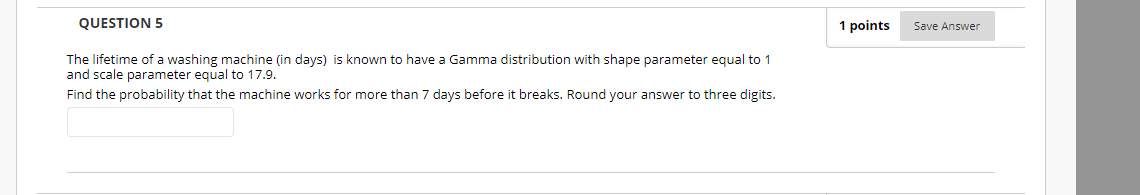 Solved QUESTION 5 1 points Save Answer The lifetime of a | Chegg.com