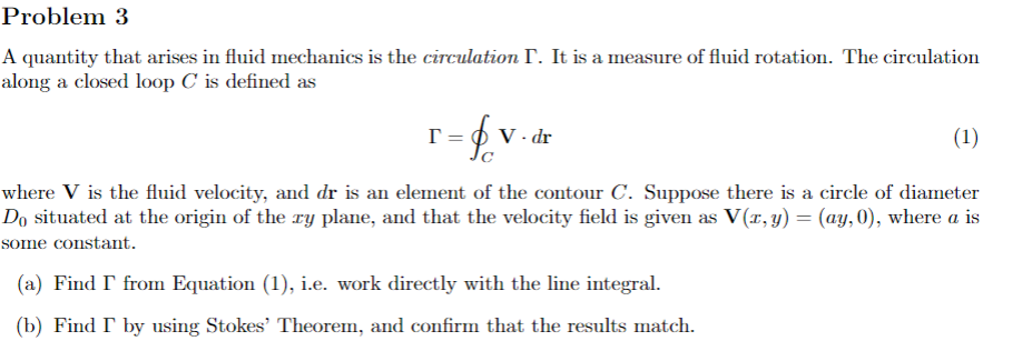 Solved A quantity that arises in fluid mechanics is the | Chegg.com