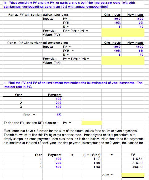Solved Build a Model 4 Time Value of Money Chapter: Problem: | Chegg.com