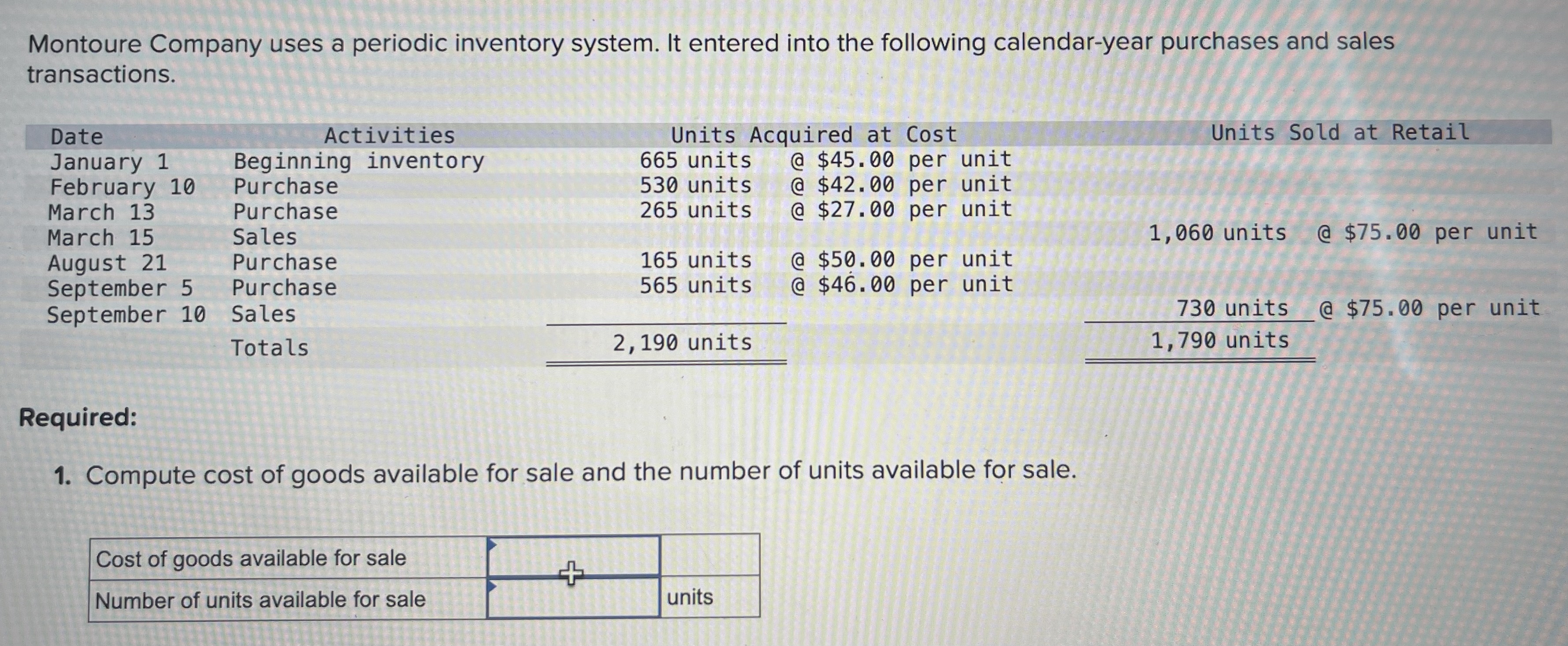 Solved 2. Compute the number of units in ending inventory. | Chegg.com