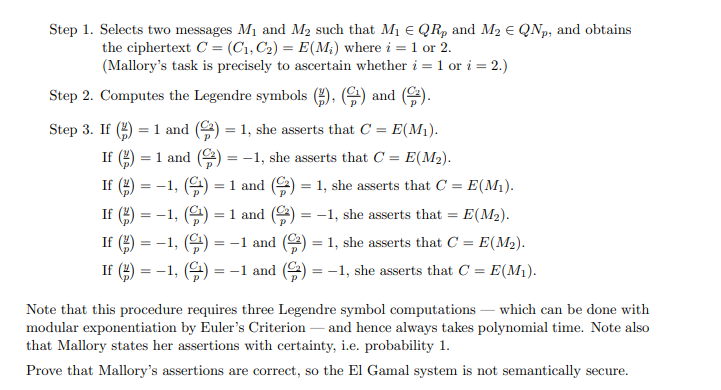 Solved Step 1. Selects two messages My and M2 such that M | Chegg.com