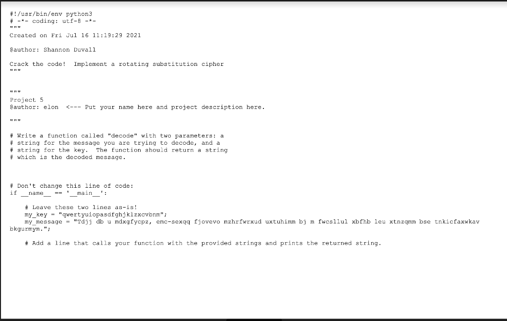 Solved Project 5: Ciphers In this assignment you will