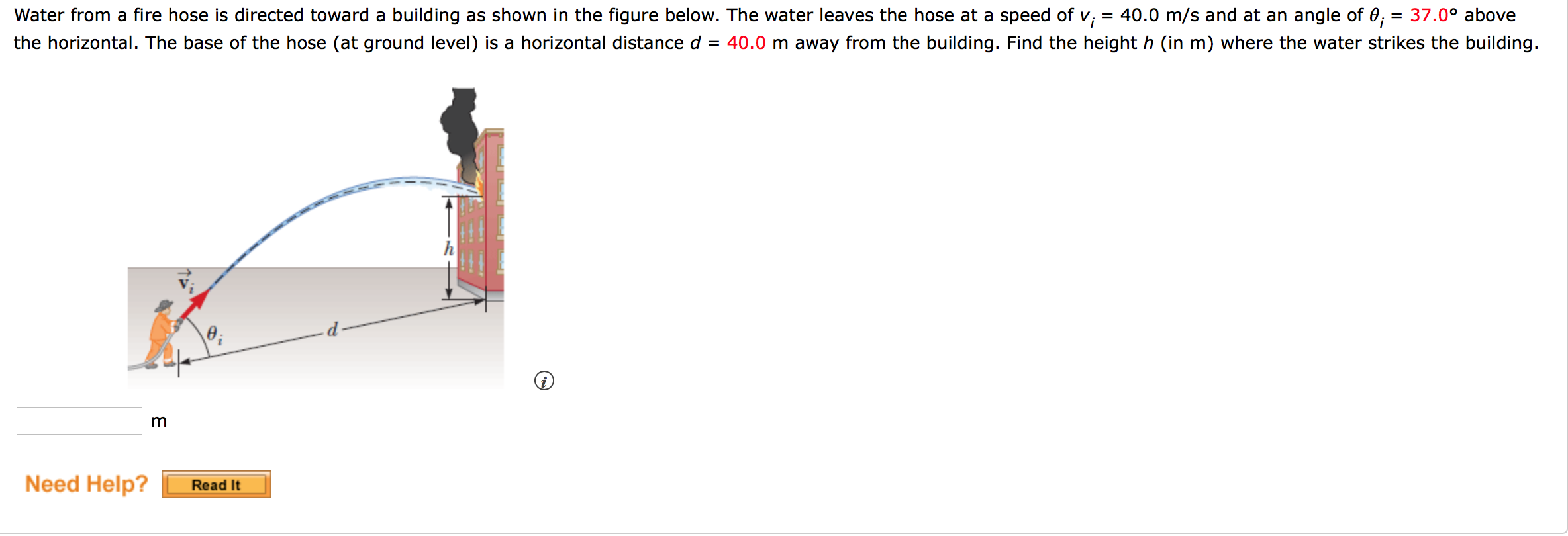 solved-water-from-a-fire-hose-is-directed-toward-a-building-chegg