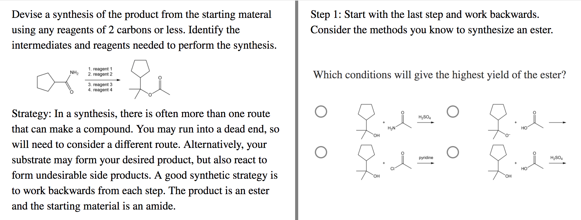 Solved Devise A Synthesis Of The Product From The Starting | Chegg.com