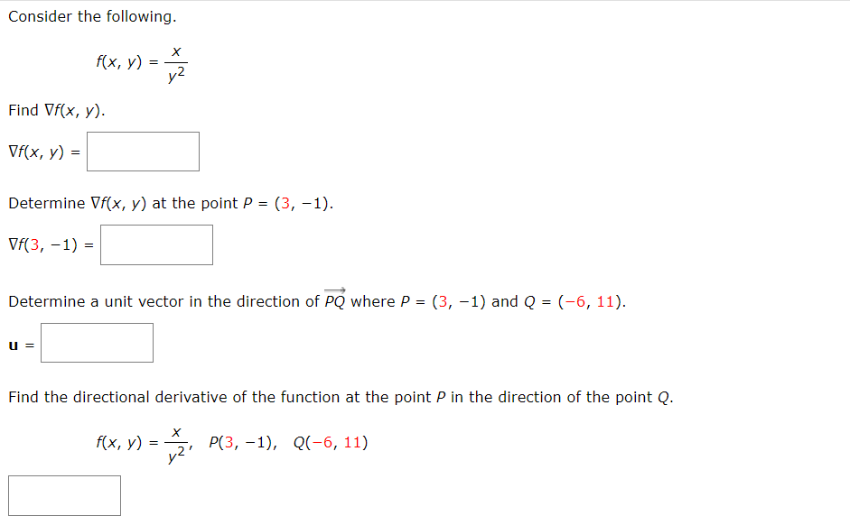 Solved Consider The Following F X Y Y2x Find ∇f X Y