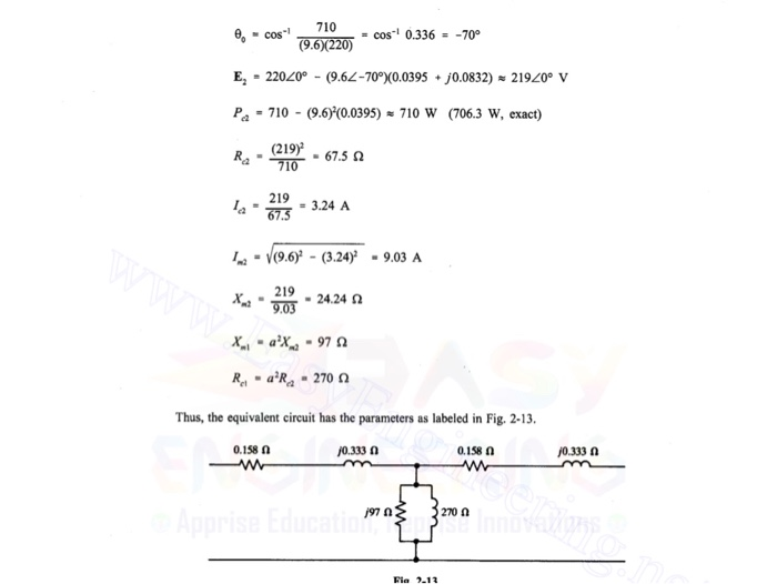 Solved The results of opencircuit and shortcircuit tests
