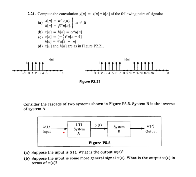 Solved 2 21 ﻿compute The Convolution Y[n] X[n] H[n] ﻿of