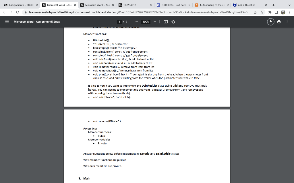 Solved Assignment 5 Write a program in C++ that implements | Chegg.com
