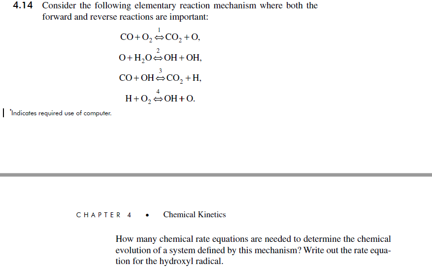 Solved 4.14 Consider the following elementary reaction | Chegg.com