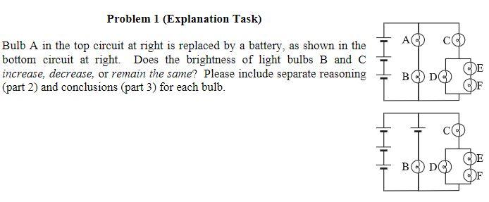 Solved Bulb A In The Top Circuit At Right Is Replaced By A | Chegg.com