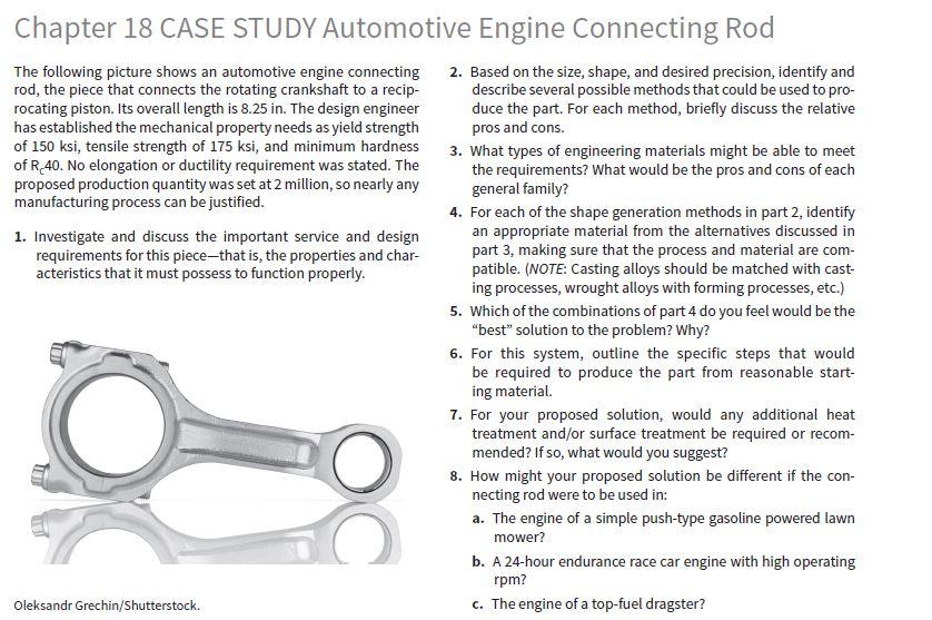 (The Case Study is of Manufacturing Process and it is | Chegg.com