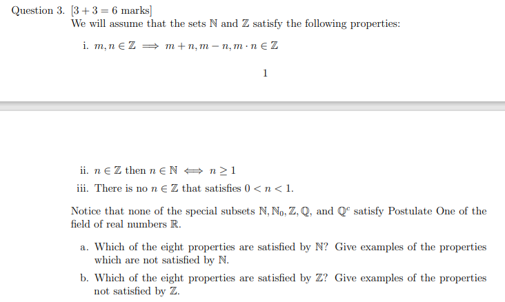 Solved Question 3. [3+3 = 6 marks] We will assume that the | Chegg.com