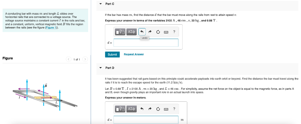 Solved Part A A conducting bar with mass m and length L | Chegg.com