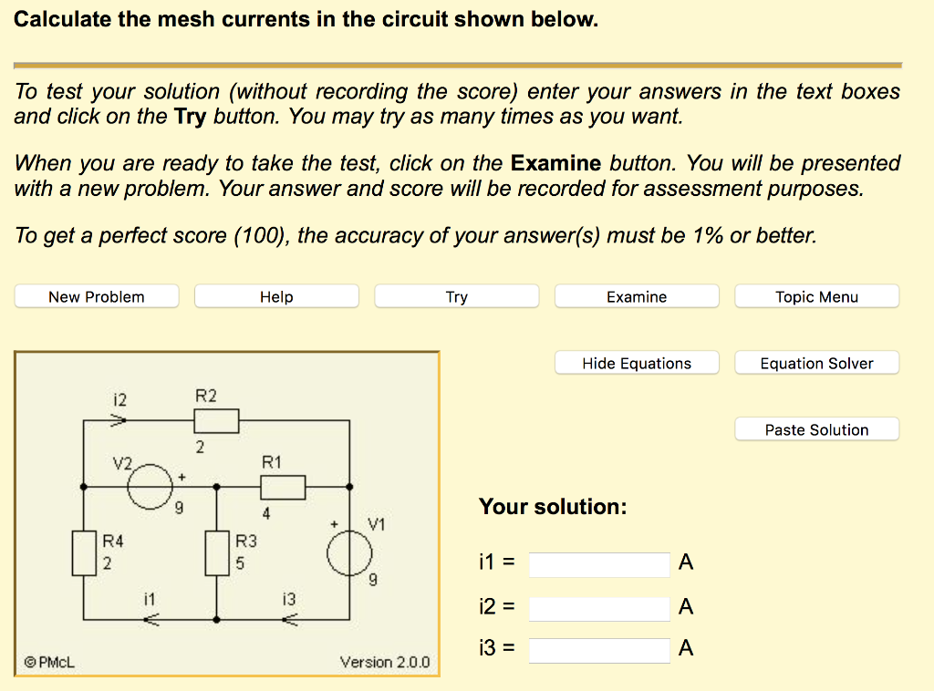 Solved Calculate the mesh currents in the circuit shown | Chegg.com