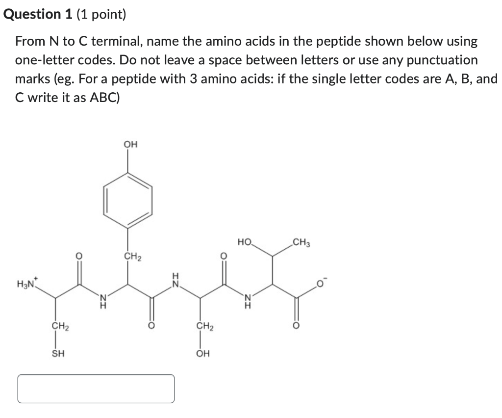 Solved From N to C terminal, name the amino acids in the | Chegg.com