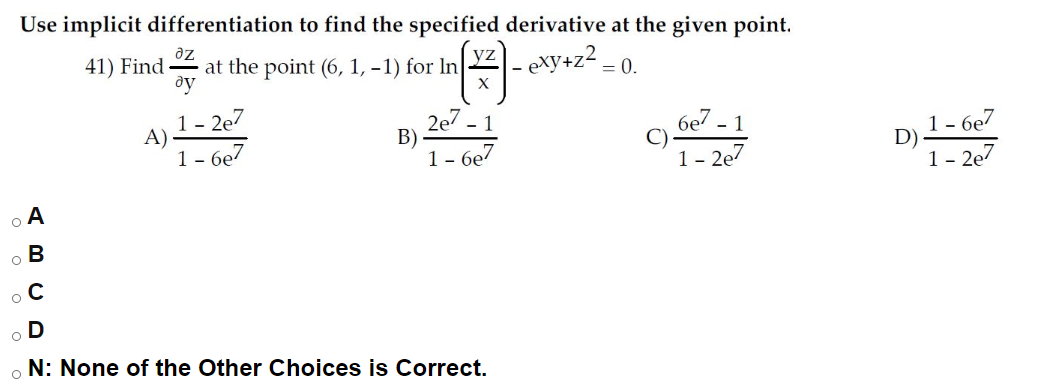 Solved az 41) Find Use implicit differentiation to find the | Chegg.com