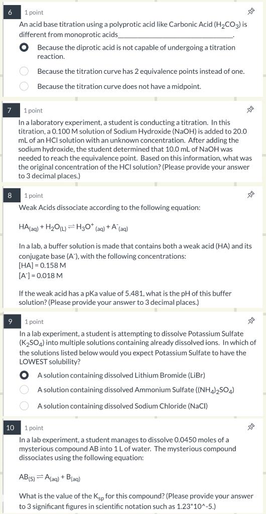 Solved An acid base titration using a polyprotic acid like | Chegg.com