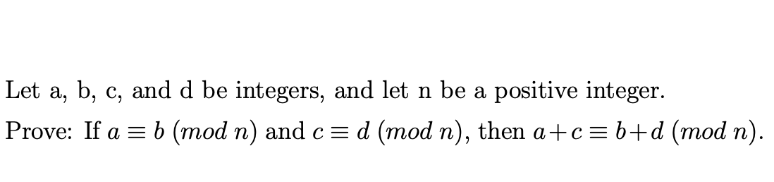 Solved Let A, B, C, And D Be Integers, And Let N Be A | Chegg.com