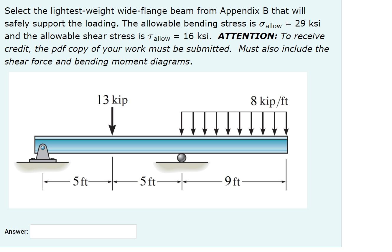 Solved Select The Lightest Weight Wide Flange Beam From Chegg Com