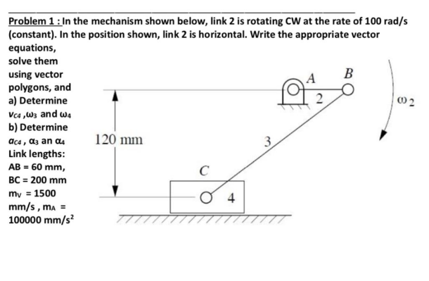 Solved Problem 1: In The Mechanism Shown Below, Link 2 Is | Chegg.com