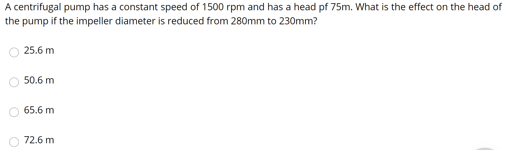 Solved A centrifugal pump has a constant speed of 1500 rpm | Chegg.com