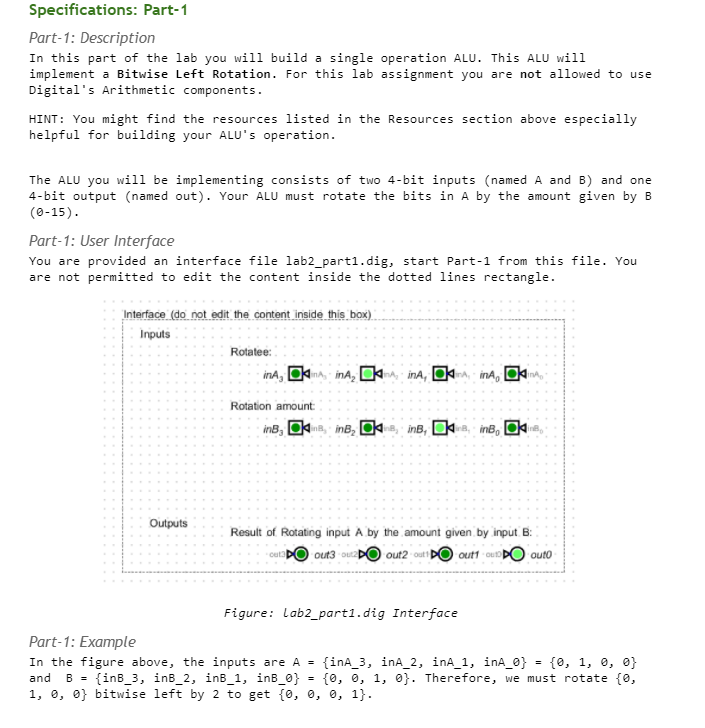 a Specifications: Part-1 Part-1: Description In this | Chegg.com
