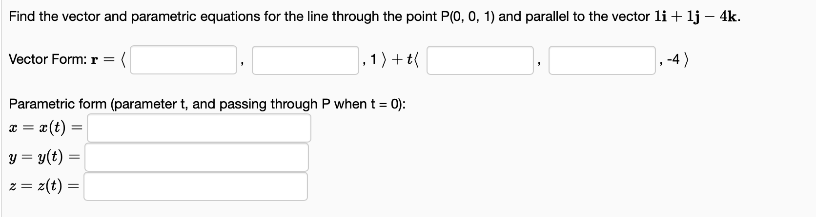 Solved Find the vector and parametric equations for the line | Chegg.com