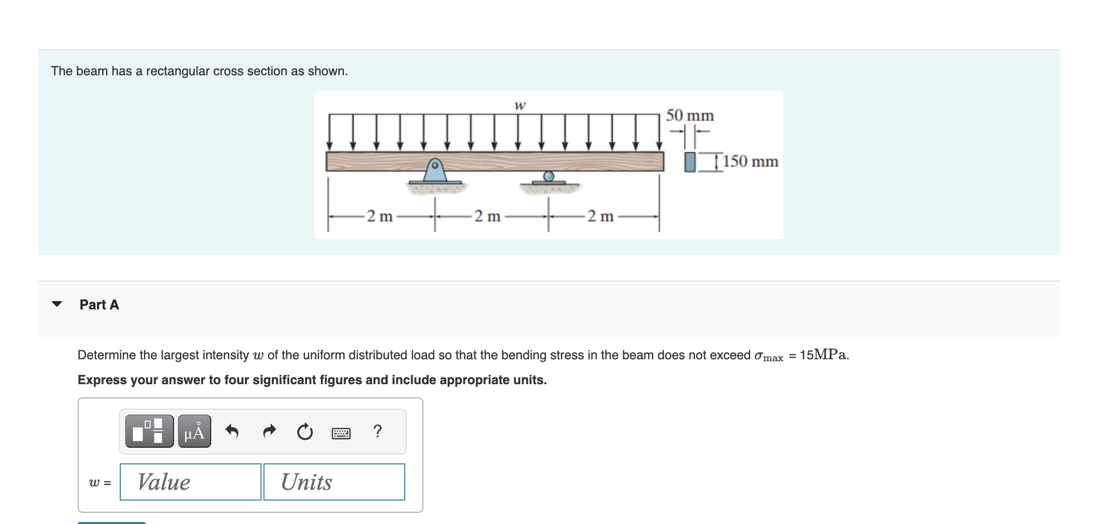 Solved The beam has a rectangular cross section as | Chegg.com