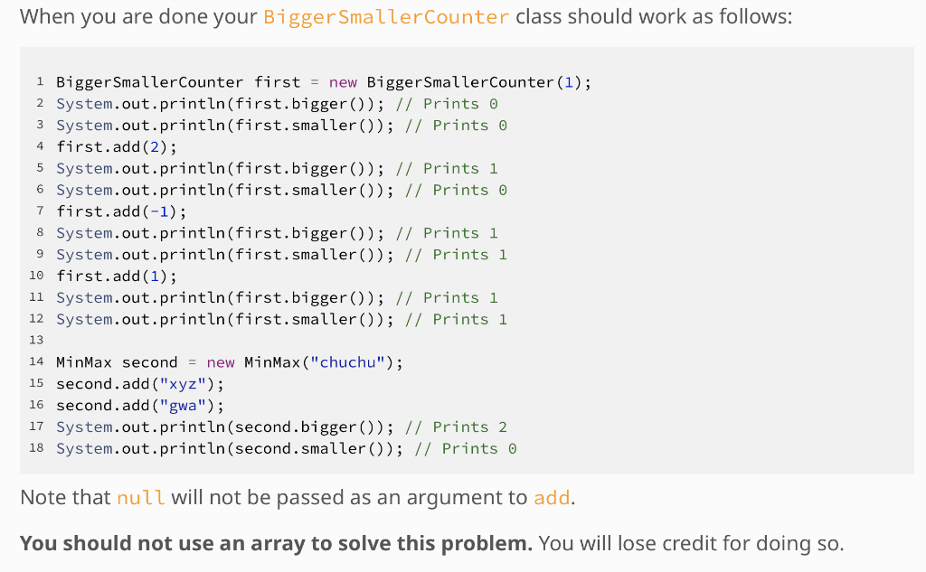 Solved Complete the implementation of a public class named | Chegg.com