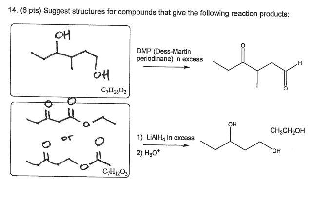 Solved 14. (6 pts) Suggest structures for compounds that | Chegg.com