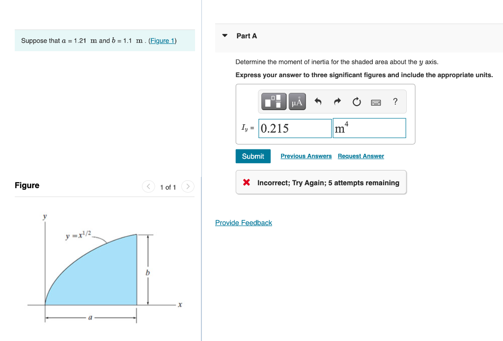 Solved Part A Suppose that a = 1.21 m and b = 1.1 m. (Figure | Chegg.com