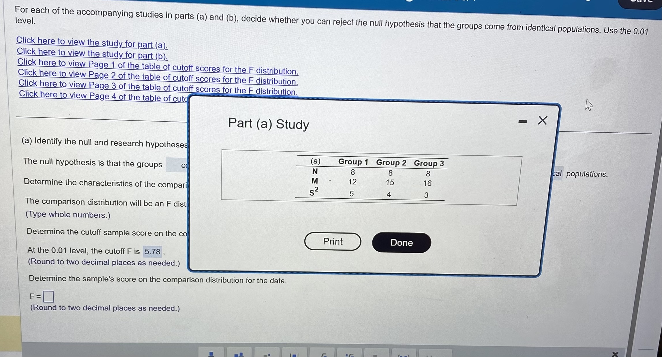 Solved For each of the accompanying studies in parts (a) and | Chegg.com