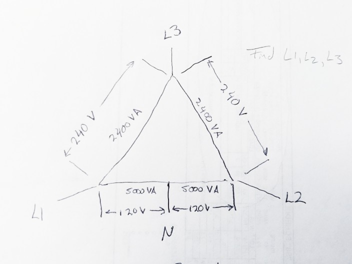 Solved on a Delta 240v system where one phase has a neutral | Chegg.com