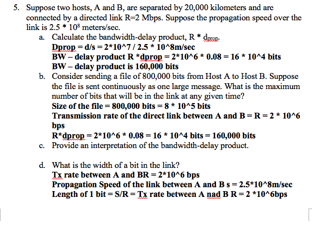 Solved 5. Suppose Two Hosts, A And B, Are Separated By | Chegg.com