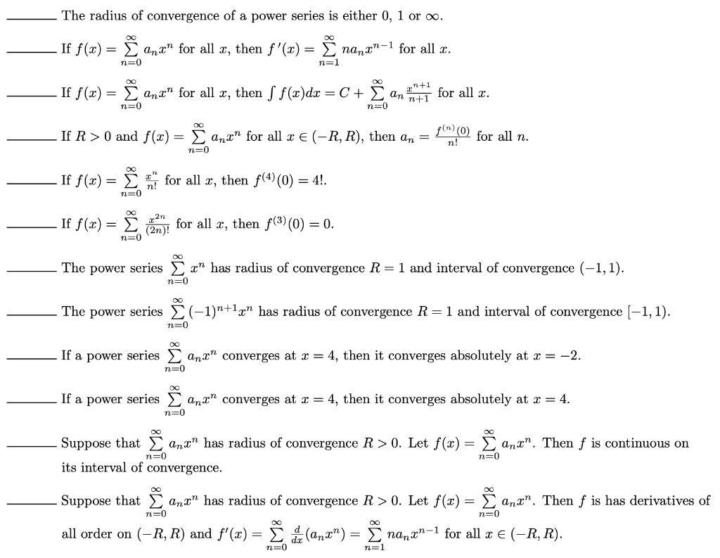 Solved The Radius Of Convergence Of A Power Series Is Eit Chegg Com