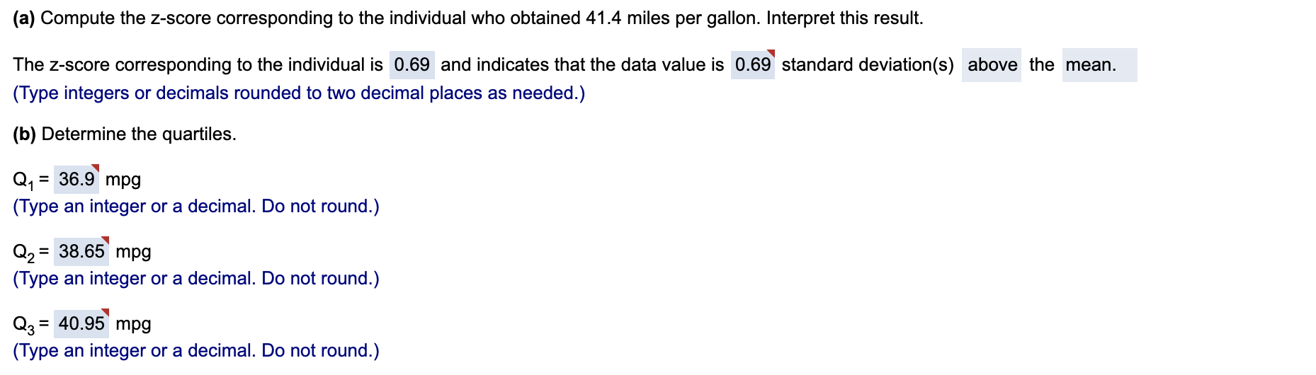 Solved (c) Compute and interpret the interquartile range,